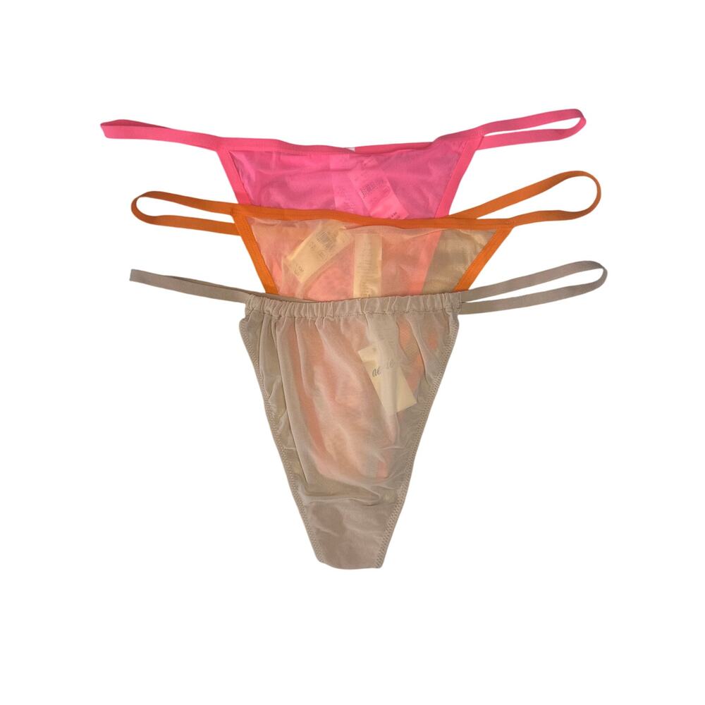 Aerie SMOOTHEZ Mesh String Thongs 3-Piece Set - Size XL  Comfortable & Stylish